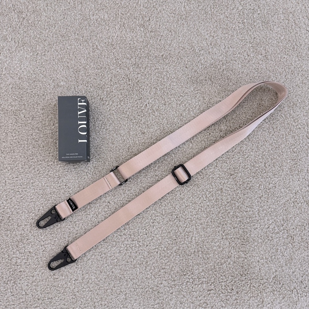 LOUVE COLLECTION Latte Love Nude Crossbody Phone Lanyard